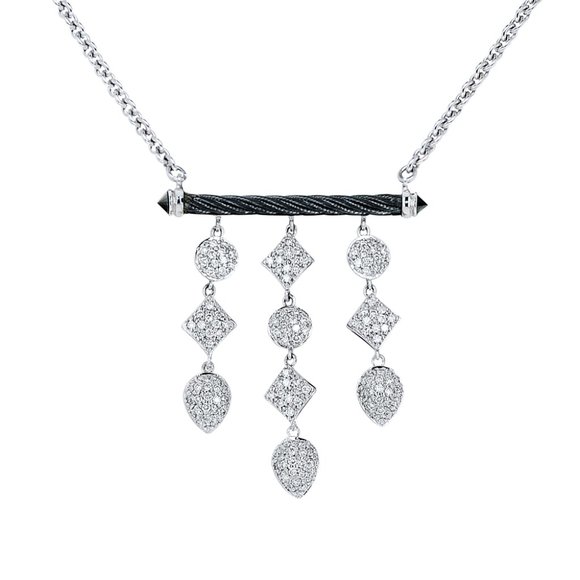 Philippe Charriol 1.20 CT.tw. Diamond Dangle Necklace 18K Gold - Picture 1 of 8